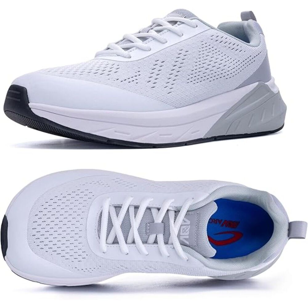 Men's Dark Gray Non Slip Rubber Sole Closed Toe Comfortable Wide Sneakers